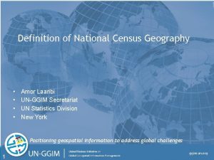 Definition of National Census Geography Amor Laaribi UNGGIM