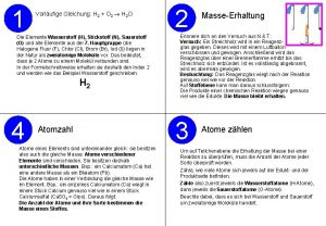 1 Vorlufige Gleichung H 2 O 2 H