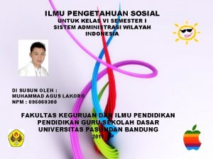 ILMU PENGETAHUAN SOSIAL UNTUK KELAS VI SEMESTER I