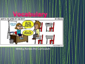 Vocabulary Writing Across the Curriculum Vocabulary Coding Level