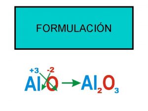 FORMULACIN CONCEPTOS BSICOS Nmero de oxidacin nmero de