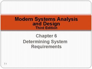 Modern Systems Analysis and Design Third Edition Chapter