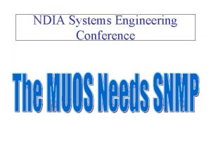 NDIA Systems Engineering Conference 2003 NDIA Systems Engineering
