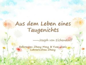 Aus dem Leben eines Taugenichts Joseph von Eichendorff