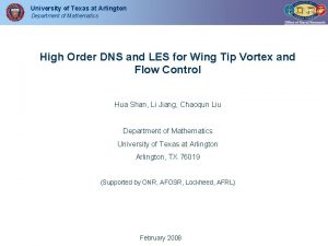 University of Texas at Arlington Department of Mathematics