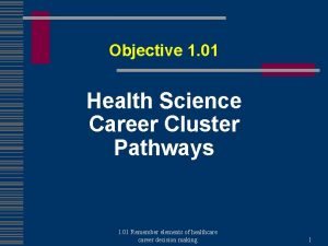 Objective 1 01 Health Science Career Cluster Pathways