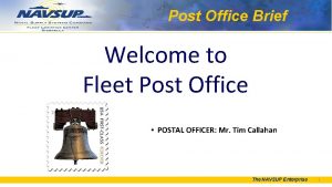 Post Office Brief Welcome to Fleet Post Office