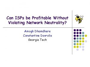 Can ISPs be Profitable Without Violating Network Neutrality