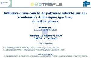 Influence dune couche de polymre adsorb sur des