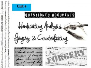 Unit 4 Handwriting Analysis Evidence Document Examination 1969