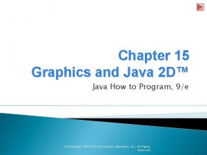 Chapter 15 Graphics and Java 2 D Java
