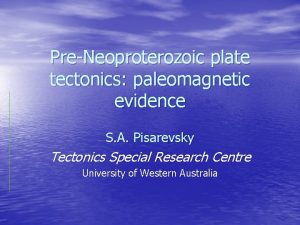 PreNeoproterozoic plate tectonics paleomagnetic evidence S A Pisarevsky