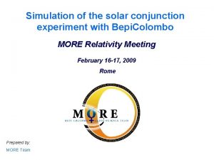 Simulation of the solar conjunction experiment with Bepi