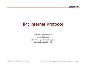 201 IP Internet Protocol Surasak Sanguanpong nguanku ac