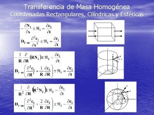 Transferencia de Masa Homognea Coordenadas Rectangulares Cilndricas y