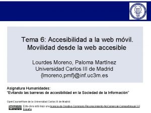 Tema 6 Accesibilidad a la web mvil Movilidad