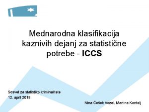 Mednarodna klasifikacija kaznivih dejanj za statistine potrebe ICCS