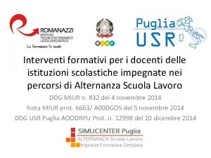 Interventi formativi per i docenti delle istituzioni scolastiche