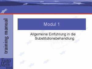 training manual Modul 1 Allgemeine Einfhrung in die