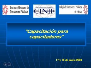 Capacitacin para capacitadores 17 y 18 de enero