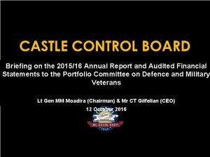 Briefing on the 201516 Annual Report and Audited