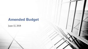 Amended Budget June 12 2018 General Fund Reserve