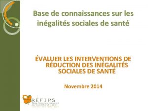 Base de connaissances sur les ingalits sociales de