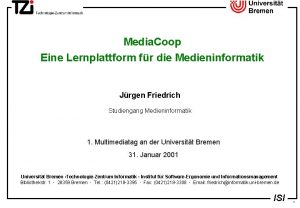 Media Coop Eine Lernplattform fr die Medieninformatik Jrgen