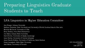 Preparing Linguistics Graduate Students to Teach LSA Linguistics