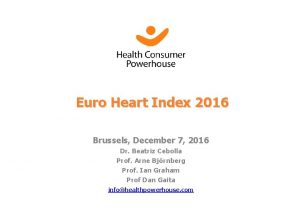 Euro Heart Index 2016 Brussels December 7 2016