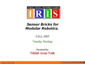 Sensor Bricks for Modular Robotics FALL 2005 Tuesday