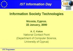 IST Information Day Information Society Technologies Nicosia Cyprus