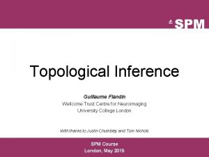 Topological Inference Guillaume Flandin Wellcome Trust Centre for