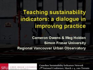 Teaching sustainability indicators a dialogue in improving practice