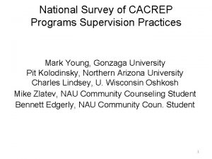 National Survey of CACREP Programs Supervision Practices Mark