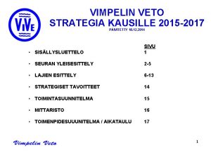 VIMPELIN VETO STRATEGIA KAUSILLE 2015 2017 PIVITETTY 10