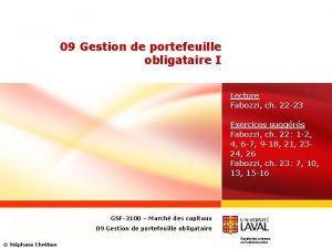 09 Gestion de portefeuille obligataire I Lecture Fabozzi