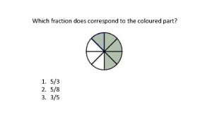 Which fraction does correspond to the coloured part