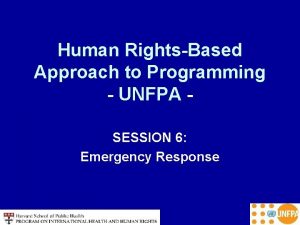 Human RightsBased Approach to Programming UNFPA SESSION 6