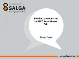 SALGA comments to the NLT Amendment Bill Sibulele