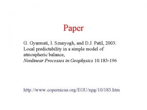 Paper G Gyarmati I Szunyogh and D J