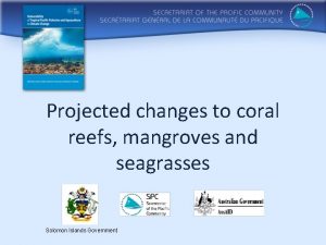 Projected changes to coral reefs mangroves and seagrasses