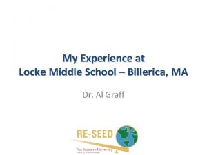 My Experience at Locke Middle School Billerica MA