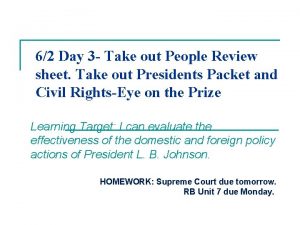 62 Day 3 Take out People Review sheet