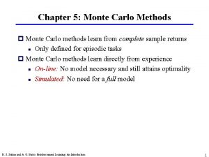 Chapter 5 Monte Carlo Methods p Monte Carlo