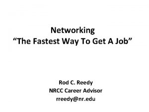 Networking The Fastest Way To Get A Job