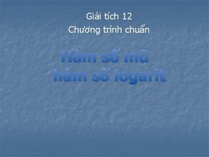 Gii tch 12 Chng trnh chun Hm s
