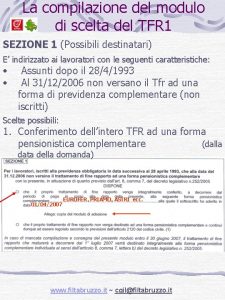 La compilazione del modulo di scelta del TFR