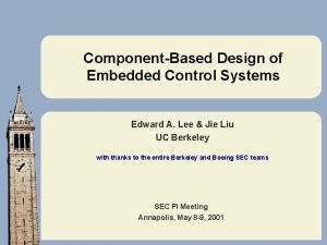 ComponentBased Design of Embedded Control Systems Edward A