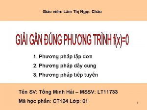 Gio vin Lm Th Ngc Chu 1 Phng